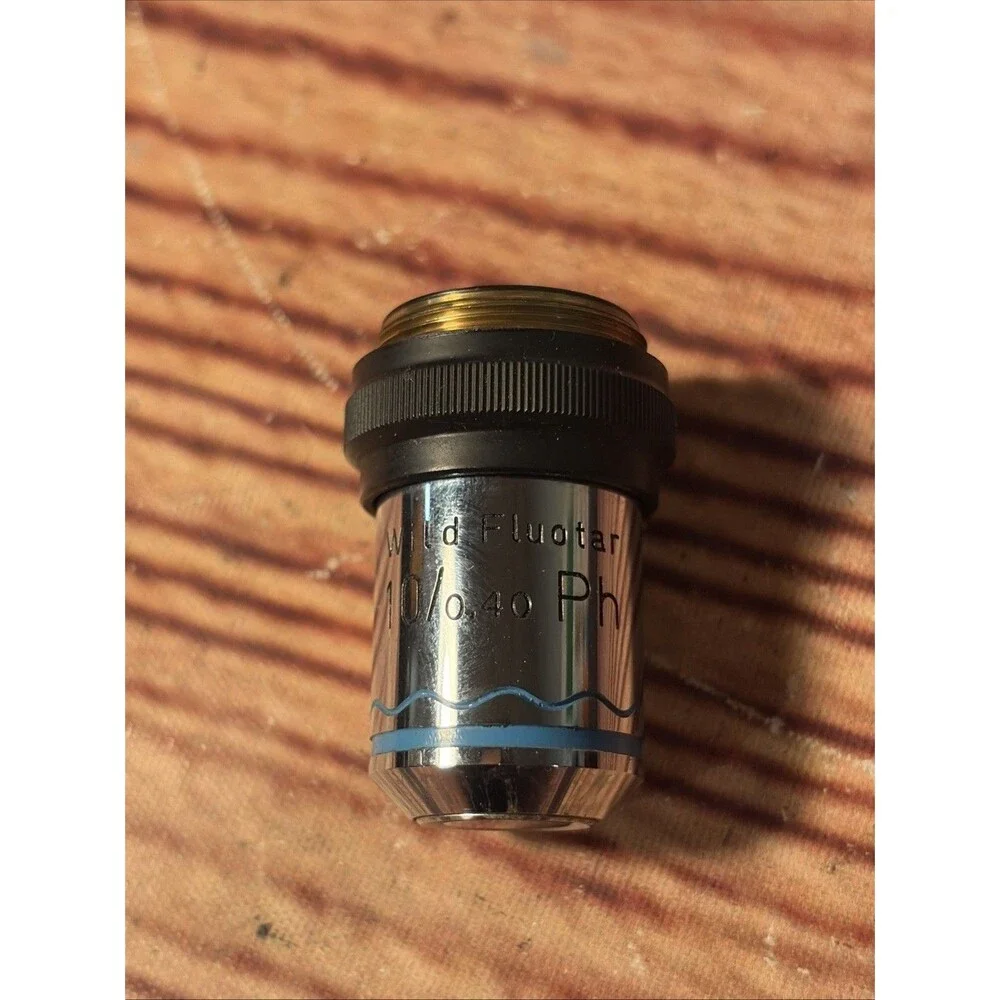 WILD HEERBRUGG 10X PLAN PL FLUOTAR OBJECTIVE MICROSCOPE LENS M20 M11